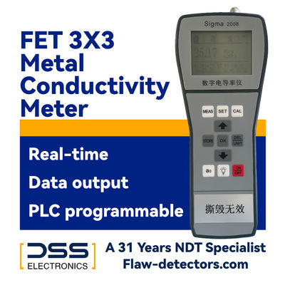 60 KHz e 500 KHz Metrometro di conducibilità metallica 0,51% - 112% IACS (scala completa)
